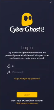 CyberGhost VPN Windows login
