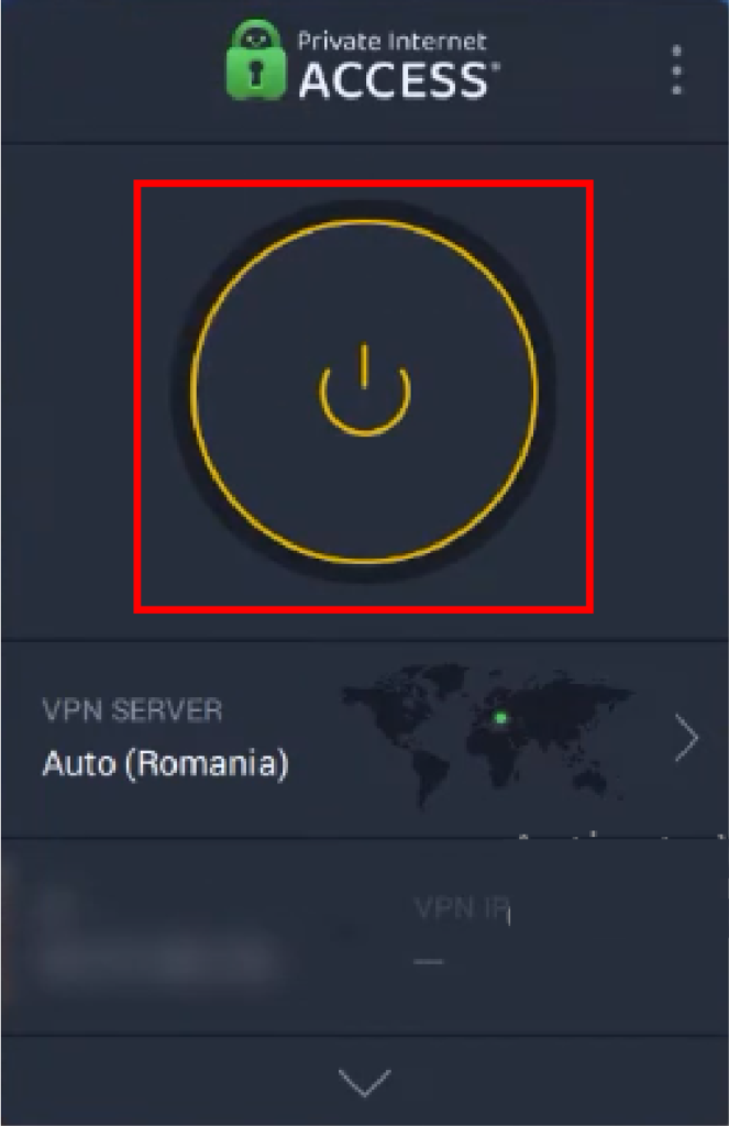 Image shows PIA VPN Window connect dashboard.