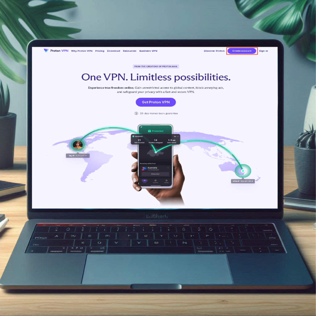 Image shows ProtonVPN account dashboard.